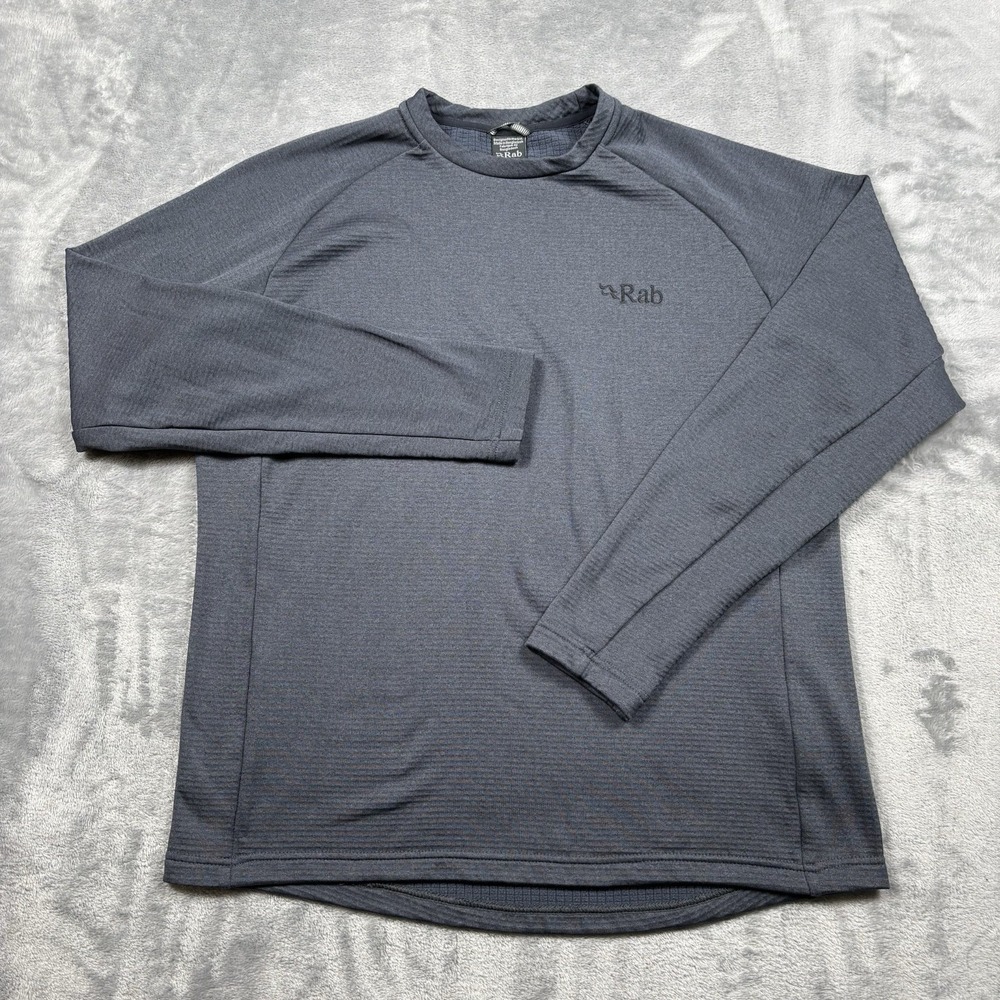 Rab Long Sleeve Graviton Crew Mens Large Blue Lightweight Hiking Tee Outdoor